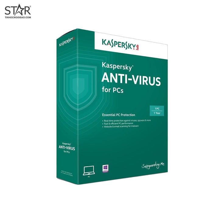 Phần Mềm Diệt Virus Kaspersky Anti-Virus 1PC/12TH Box