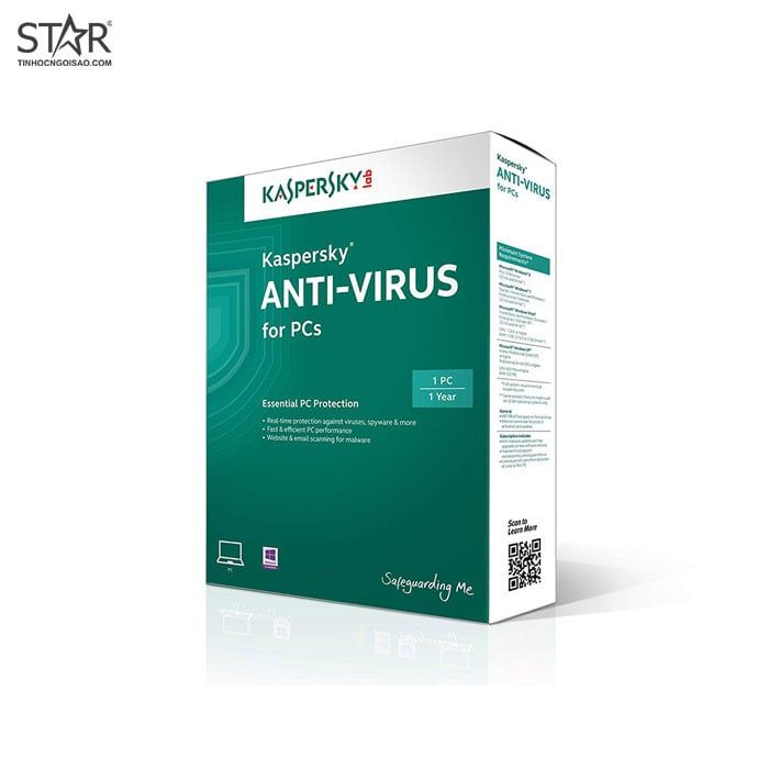 Phần Mềm Diệt Virus Kaspersky Anti-Virus 1PC/12TH Box