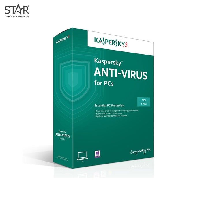 Phần Mềm Diệt Virus Kaspersky Anti-Virus 1PC/12TH Box