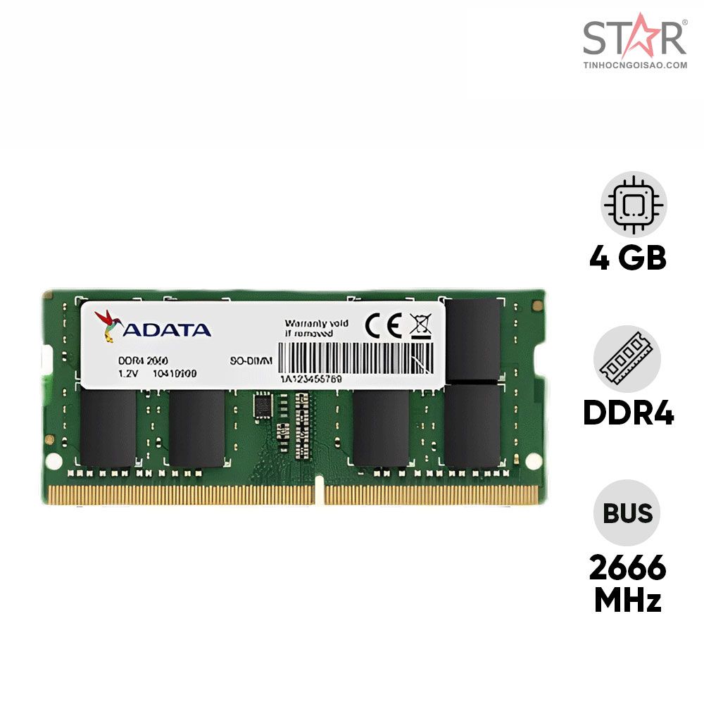 Ram Laptop Adata Premier 4GB DDR4 2666MHz (AD4S26664G19-SGN)