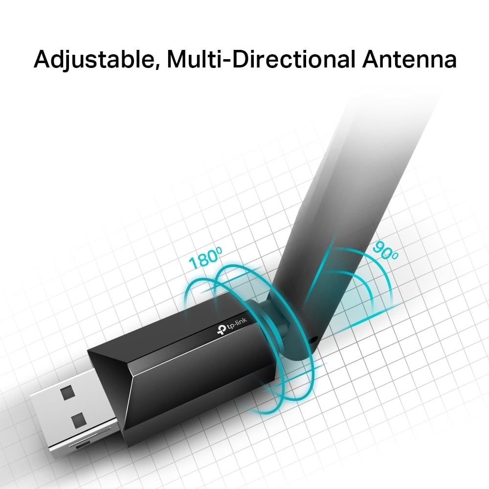 USB Thu wifi TP-Link Archer T2U Plus AC600 băng tần kép (2.4 GHz & 5 GHz)