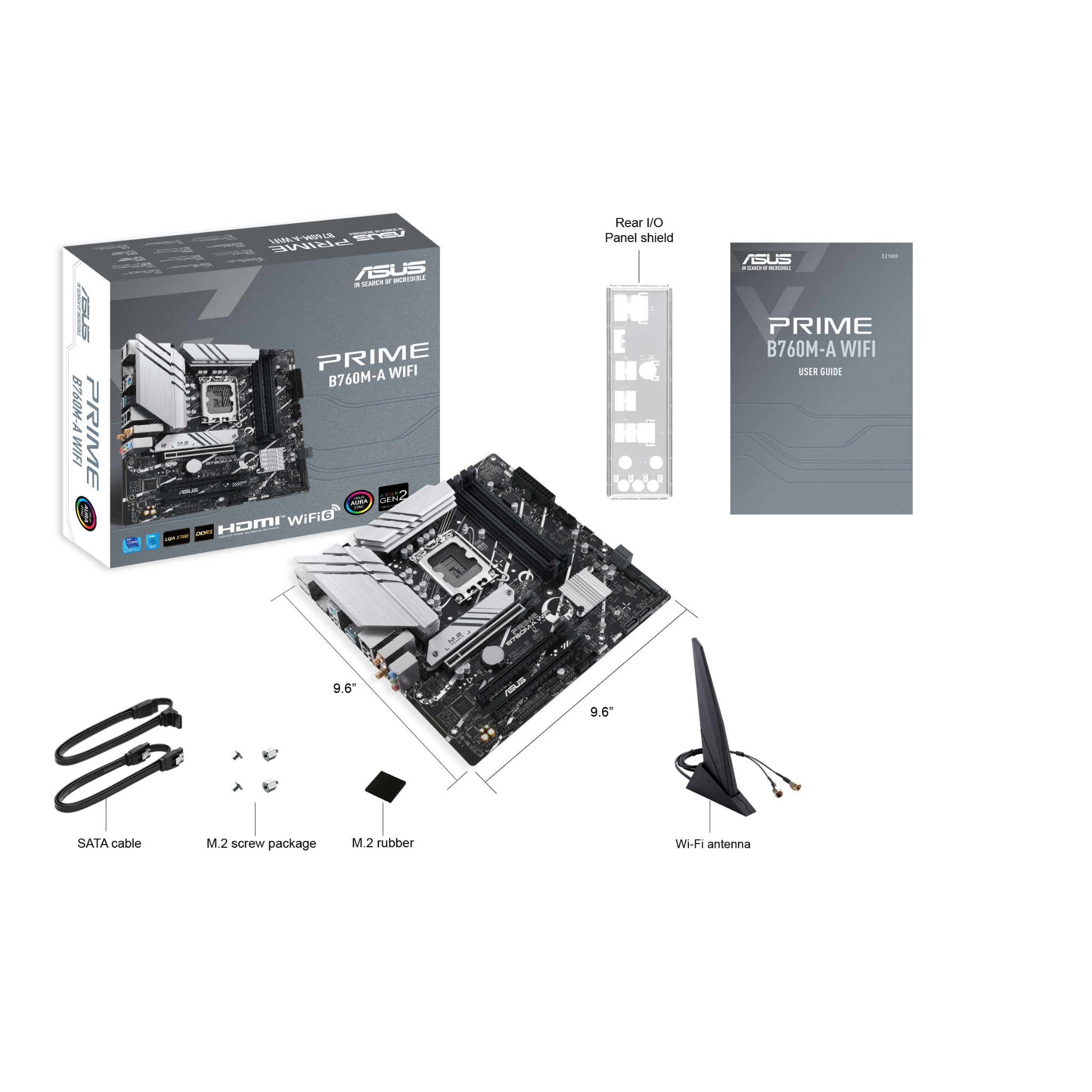 Mainboard Asus PRIME B760M-A WIFI 90MB1EL0-M0EAY0 | Intel B760, Socket 1700, mATX, 4 khe DDR5