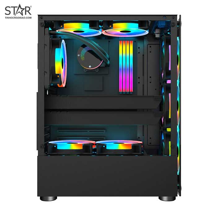 Thùng máy Case 1st Player V2-A (Tặng kèm 4 Fan RGB (Đen)