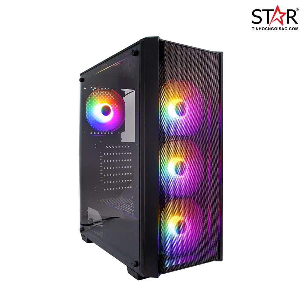 Thùng máy Case 1st Player V4 Black Kèm 4 Fan RGB