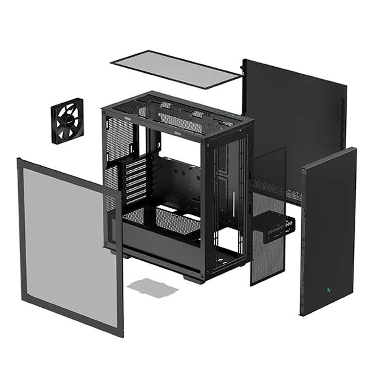 Thùng máy Case Deepcool CH510 (Mid Tower ATX, đen, sẵn 1 fan đen)