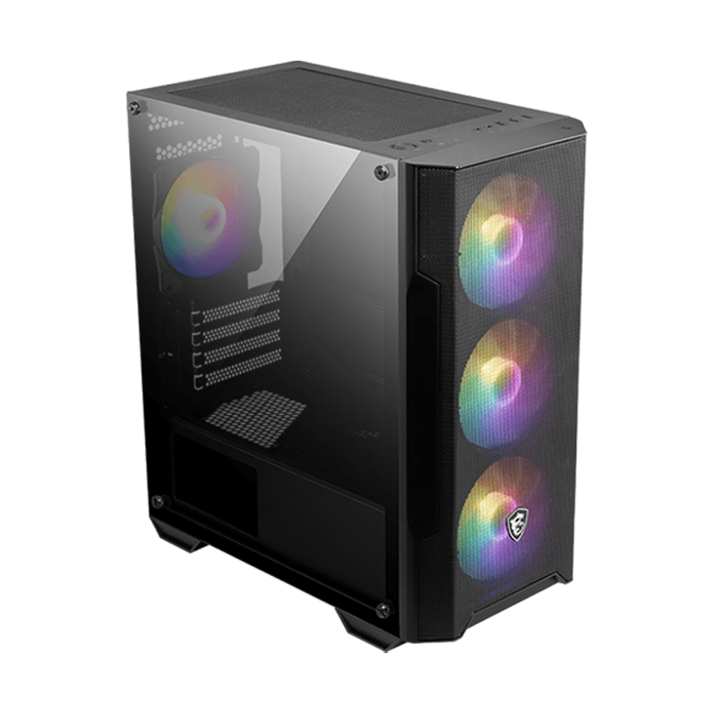 Thùng Máy Case MSI MAG FORGE M100A | Đen, kèm sẵn 4 Fan RGB