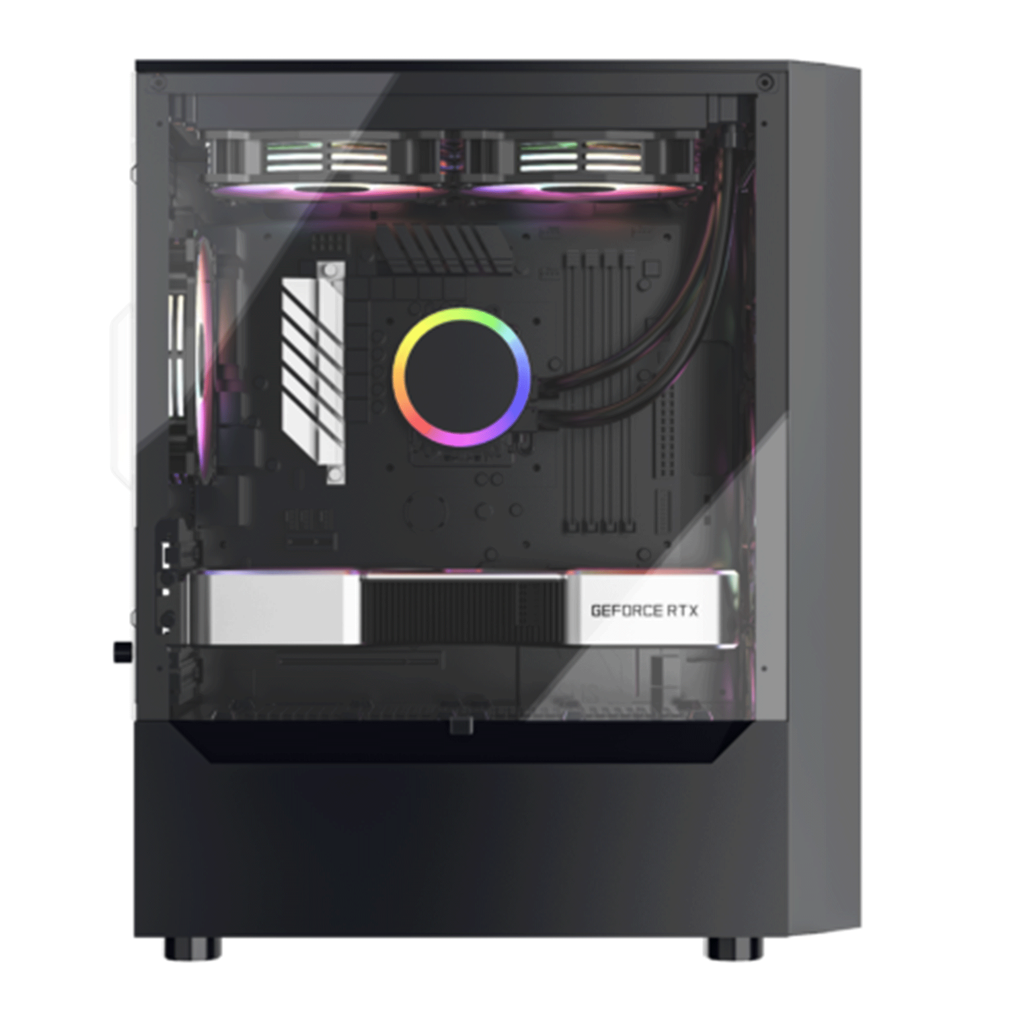 Thùng máy Case Vitra Cruise AX3 - Đen | M-ATX, kèm sẵn 4 fan RGB