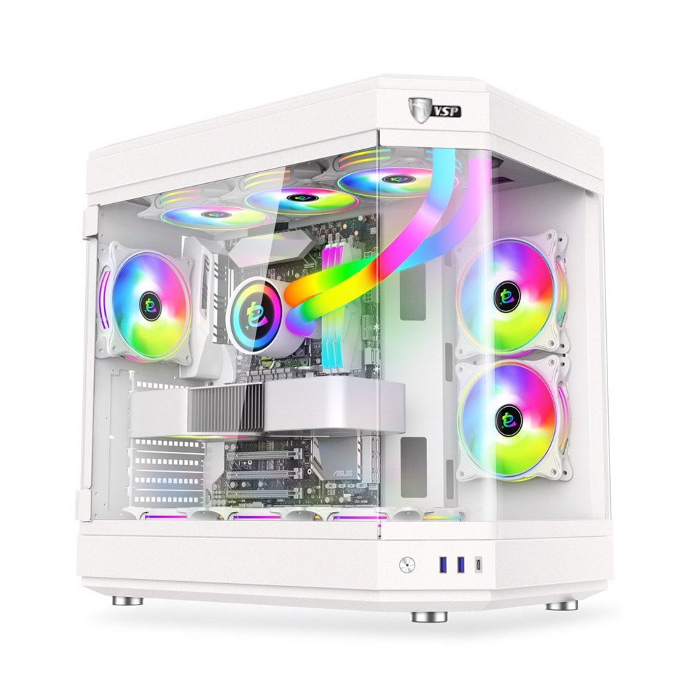 Thùng máy Case VSP X1 Extreme Gaming White | Trắng, Không Fan