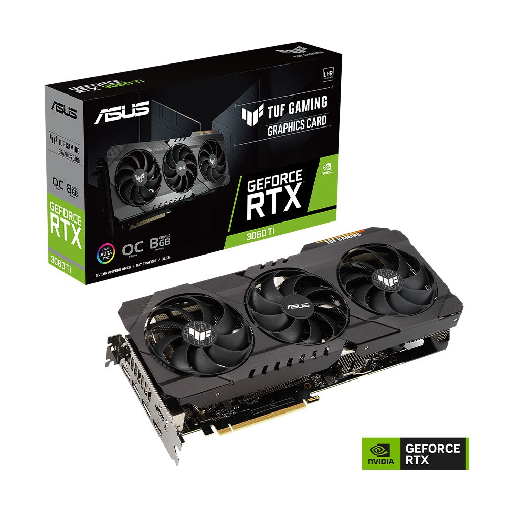 VGA Asus RTX 3060 Ti 8GB GDDR6X TUF Gaming OC Edition (TUF-RTX3060TI-O8GD6X-GAMING)