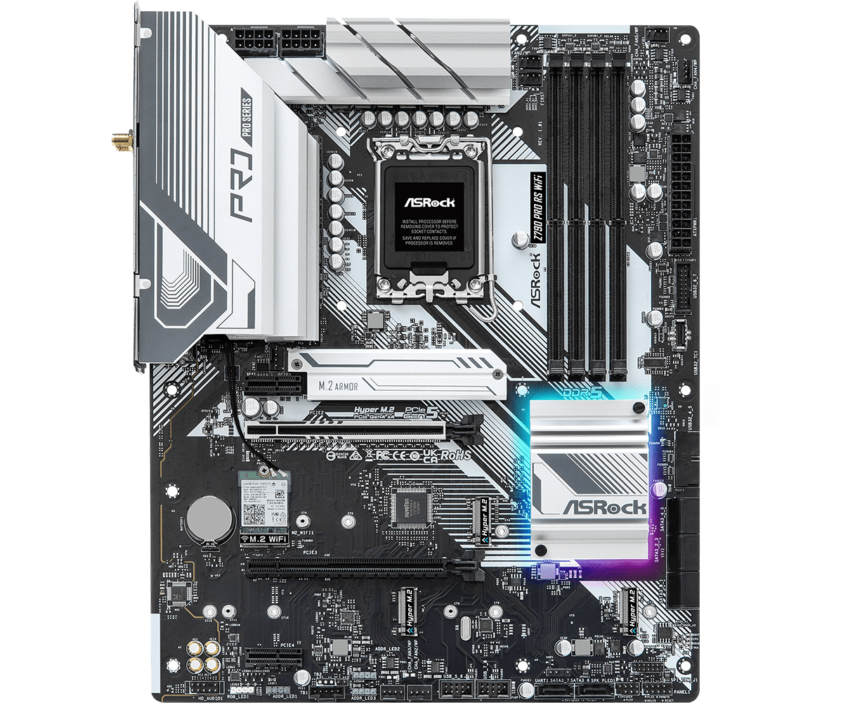 Mainboard Asrock Z790 Pro RS WiFi | Intel Z790, LGA 1700, ATX, 4 khe DDR5