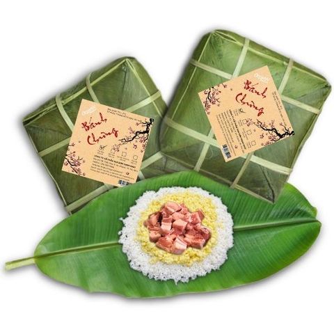 Bánh chưng thịt heo hữu cơ Okitchen 7-800gram