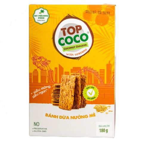 Bánh dừa nướng TOPCOCO vị mè hộp 180g