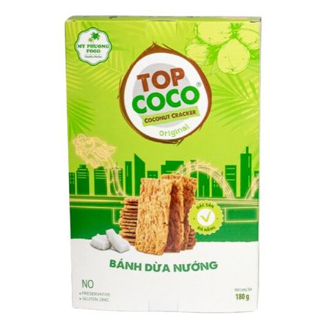 Bánh dừa nướng TOPCOCO vị nguyên bản hộp 180g