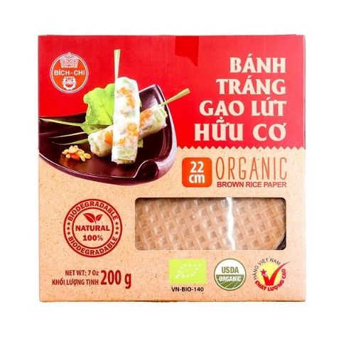 Bánh tráng gạo lứt hữu cơ Bích Chi 200g