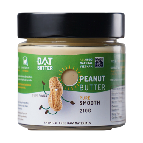 Bơ đậu phộng nguyên chất mịn Đạt Butter - 210g