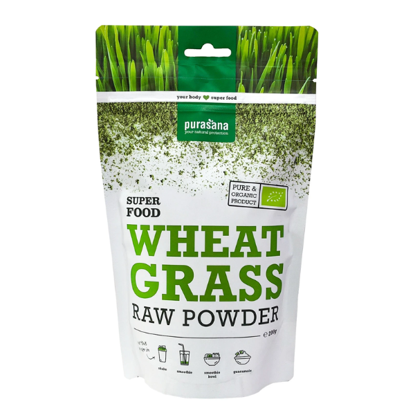 Bột cỏ lúa mì hữu cơ Wheatgrass Purasana 200g