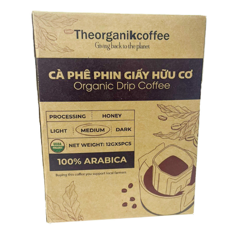 Cà phê phin giấy hữu cơ 100% Arabica - 10x12g