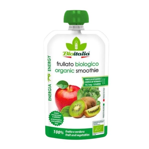 Hỗn hợp táo, kiwi, rau bina hữu cơ bioitalia 120g