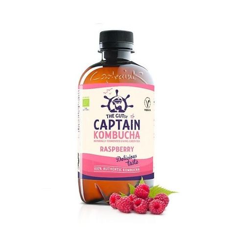 Trà kombucha hữu cơ the gutsy captain vị mâm xôi