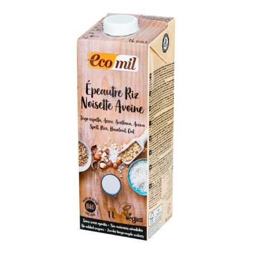 Sữa gạo, lúa mì, hạt phỉ hữu cơ Ecomil 1L