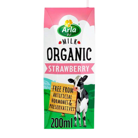 Sữa hữu cơ tách béo vị dâu Arla 200ml