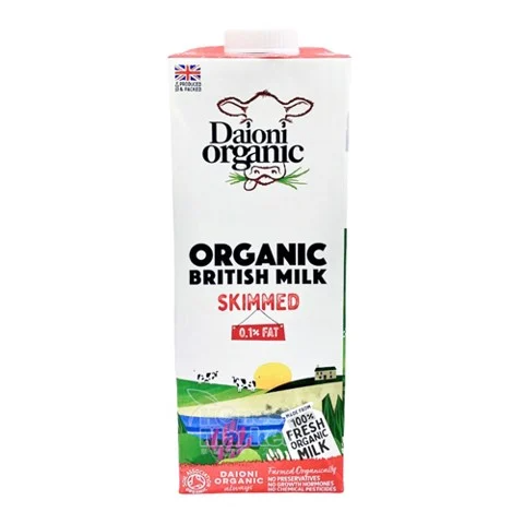 Sữa tươi hữu cơ tách béo daioni 0.1% 1l