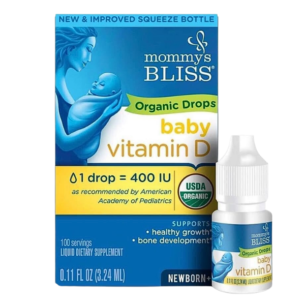 Vitamin d3 hữu cơ cho bé sơ sinh mommy bliss (chai)