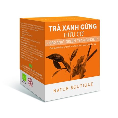 Trà xanh gừng hữu cơ fito 20 túi lọc