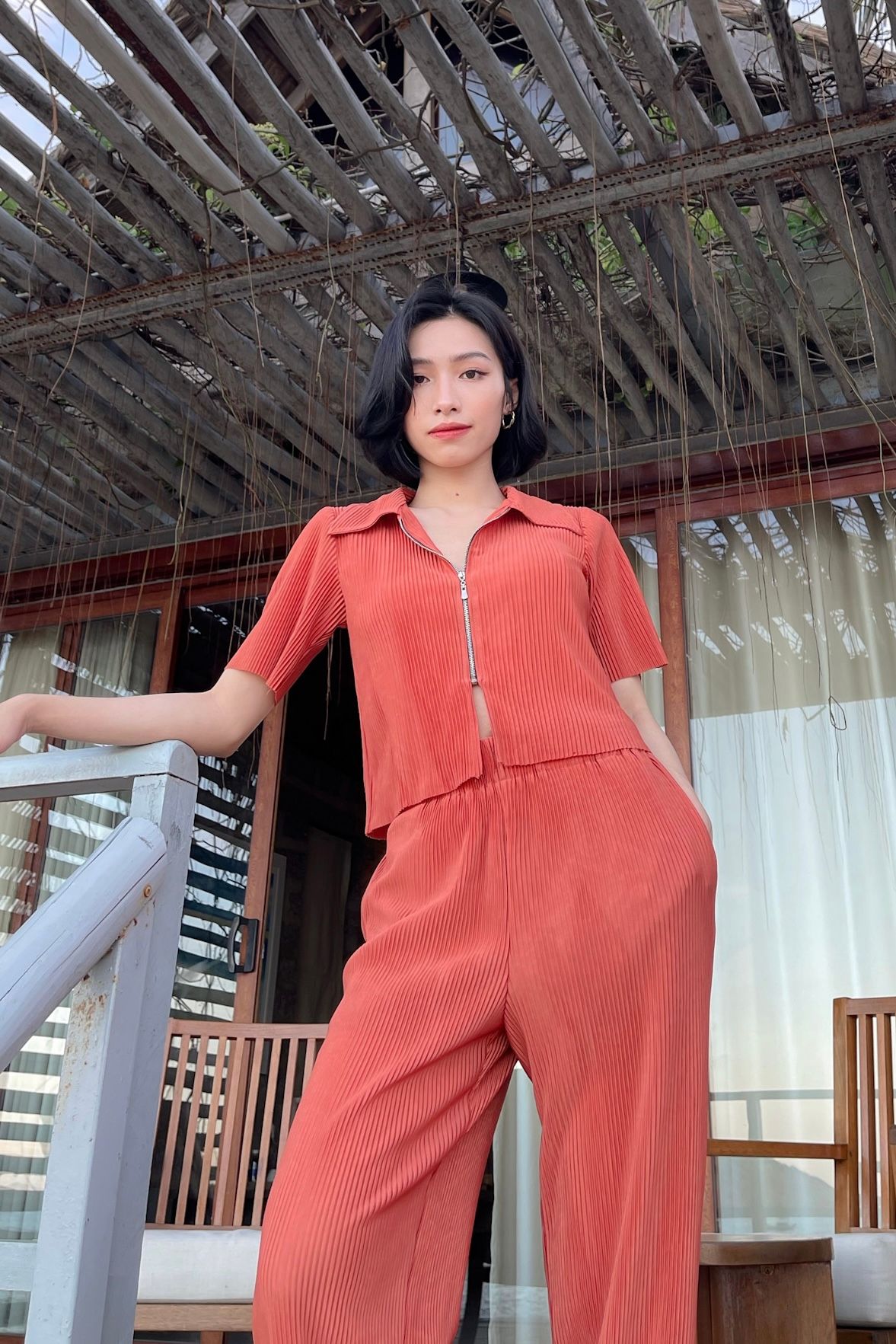 Elastic Palm Pants - Peachy