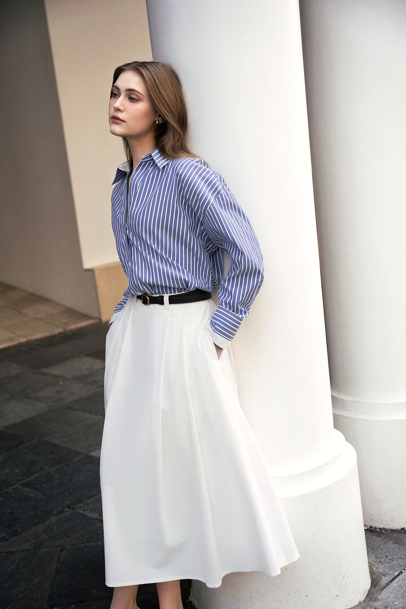 Mia Long Skirt - White