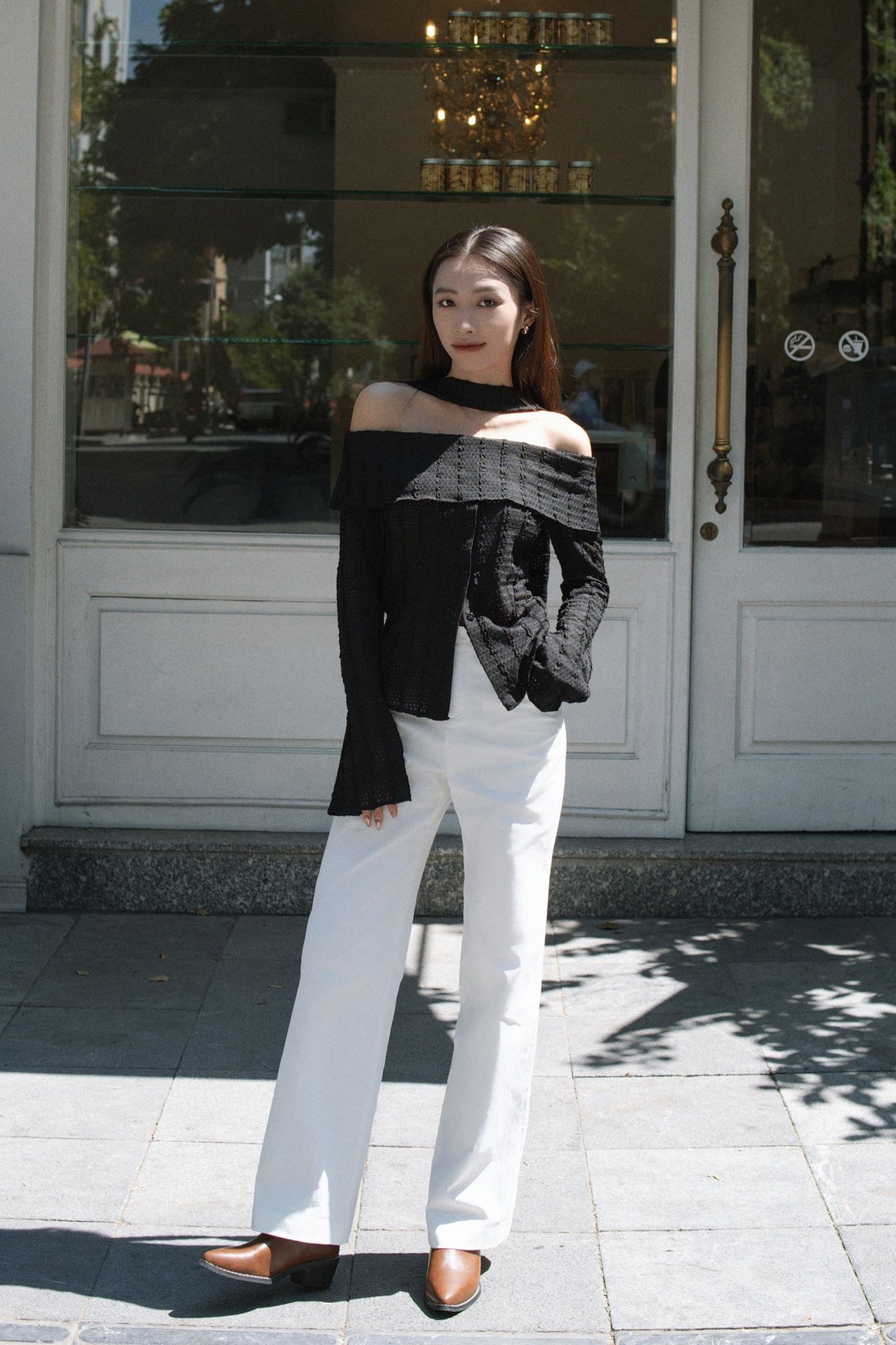 Black Off-shoulder Top