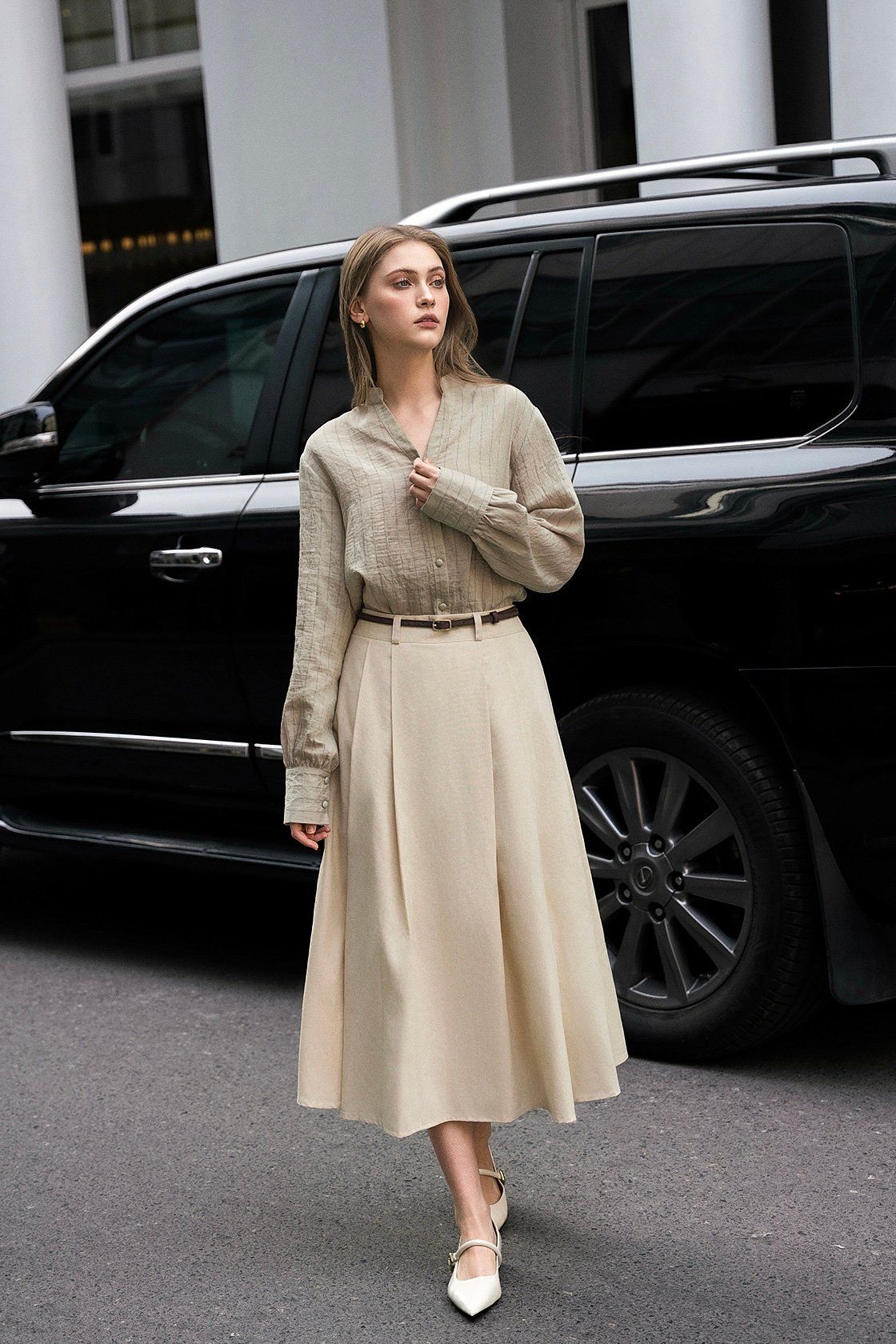 Mia Long Skirt - Natural