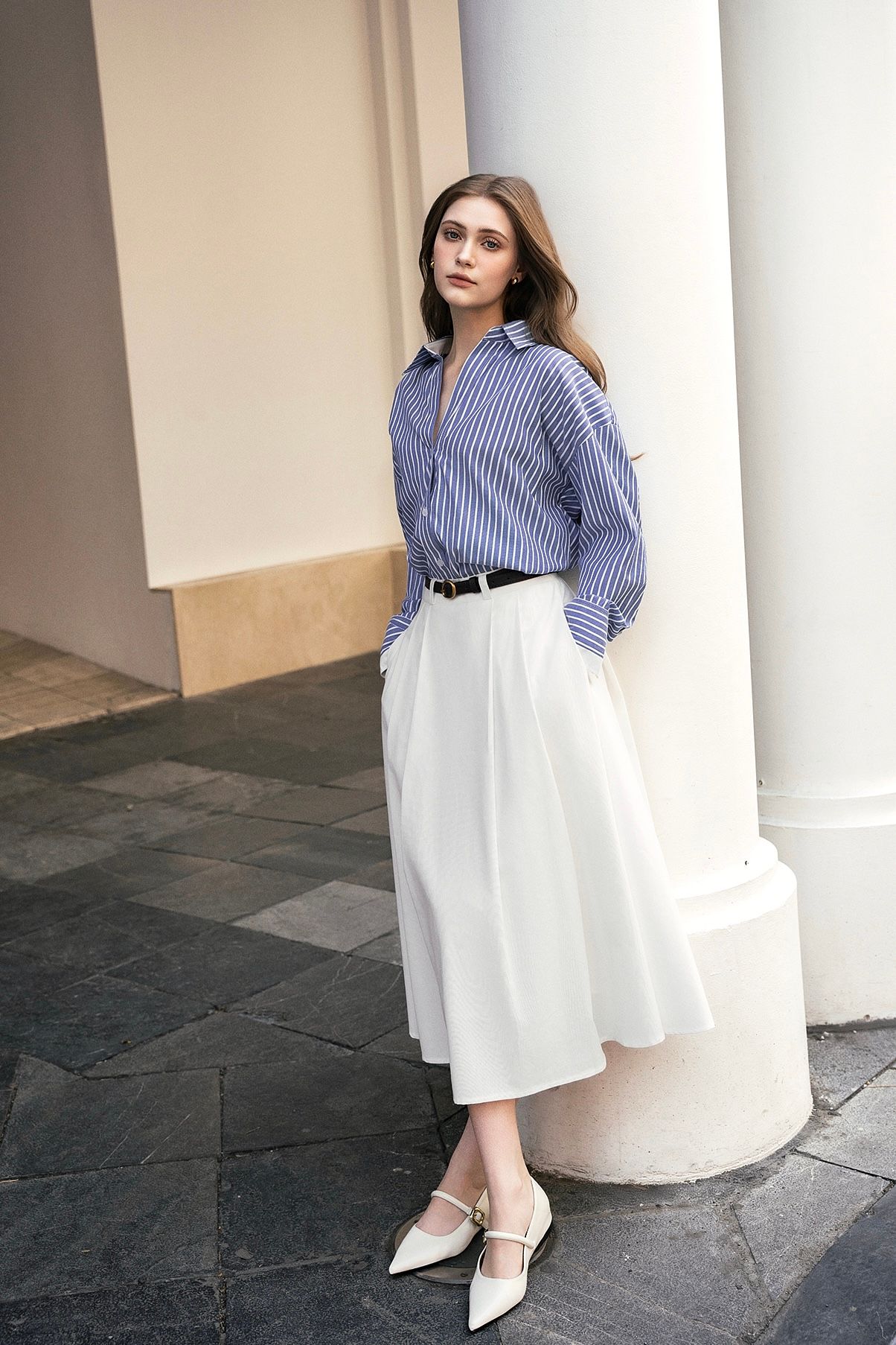 Mia Long Skirt - White