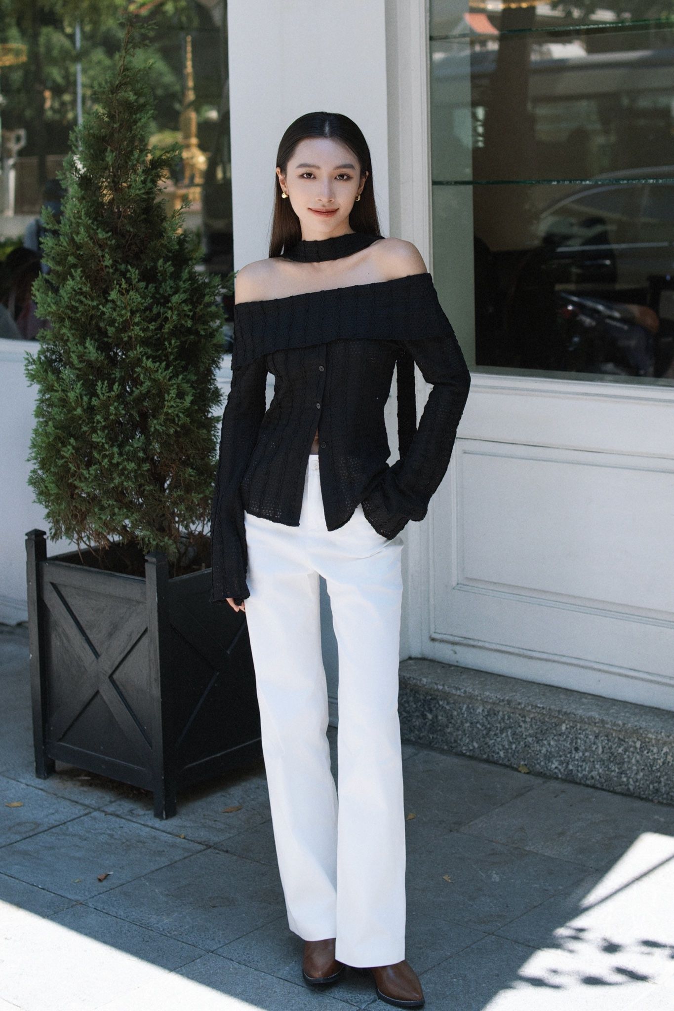 Black Off-shoulder Top