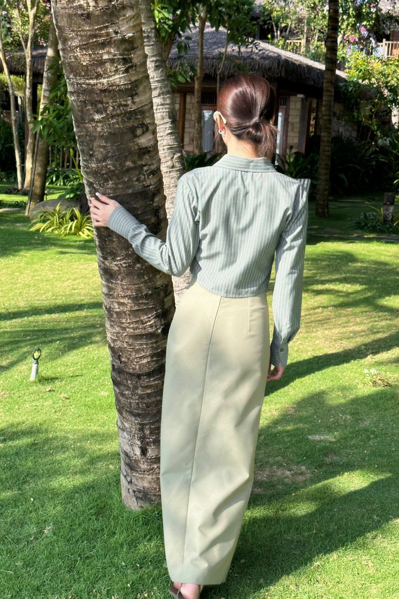 Khaki Midi Skirt - Olive