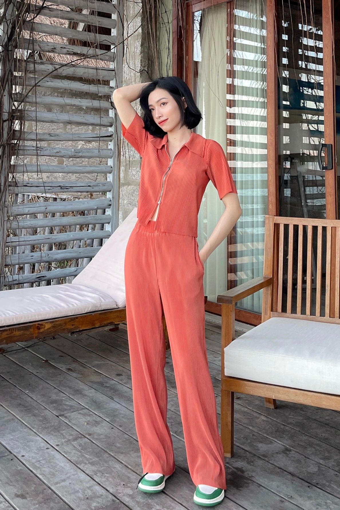 Elastic Palm Pants - Peachy