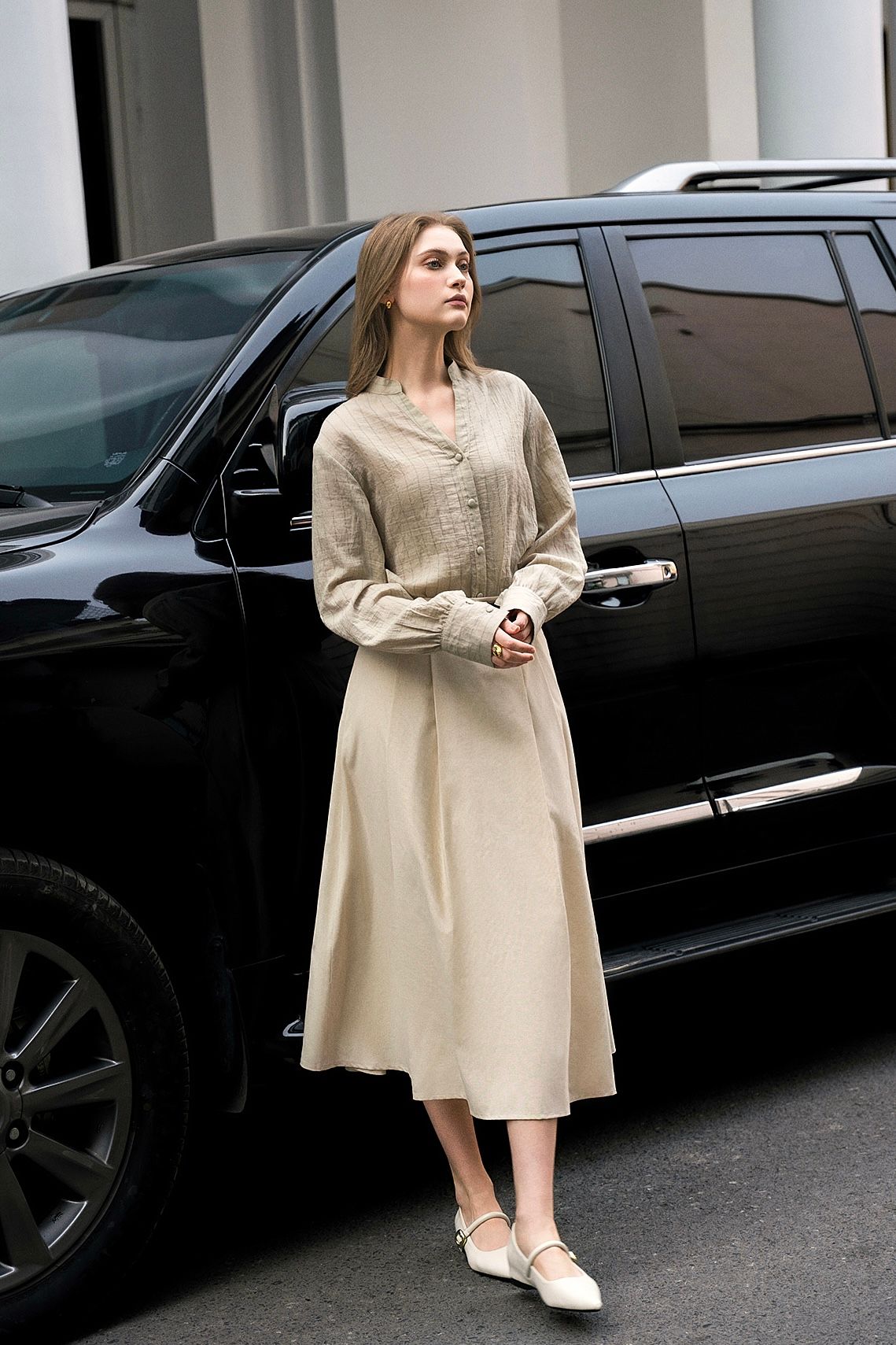 Mia Long Skirt - Natural