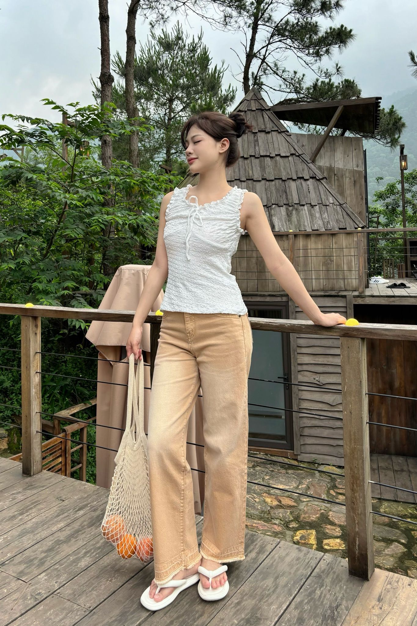 Khaki Wide Jeans