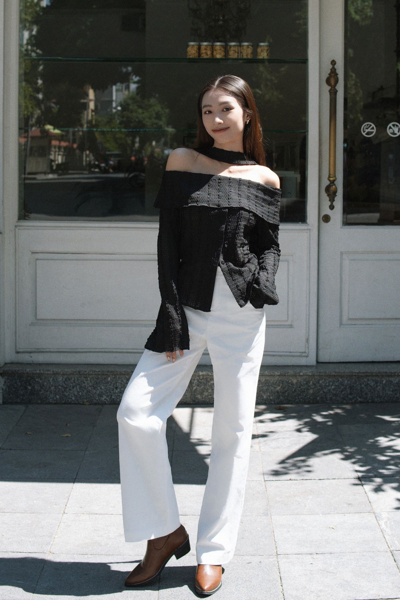 Black Off-shoulder Top
