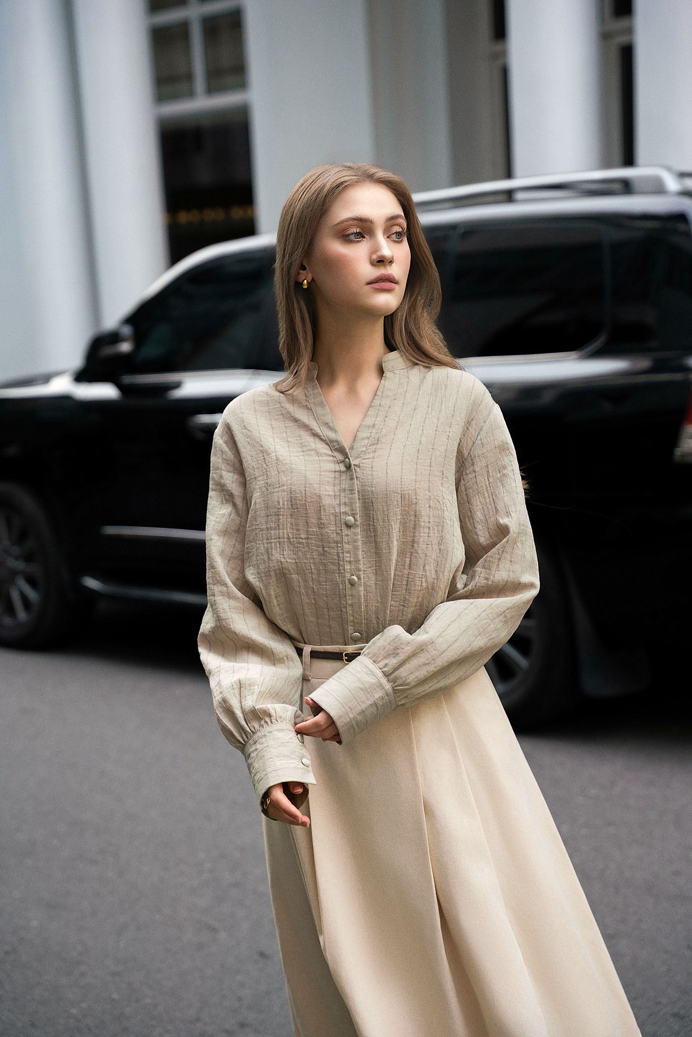 Mia Long Skirt - Natural
