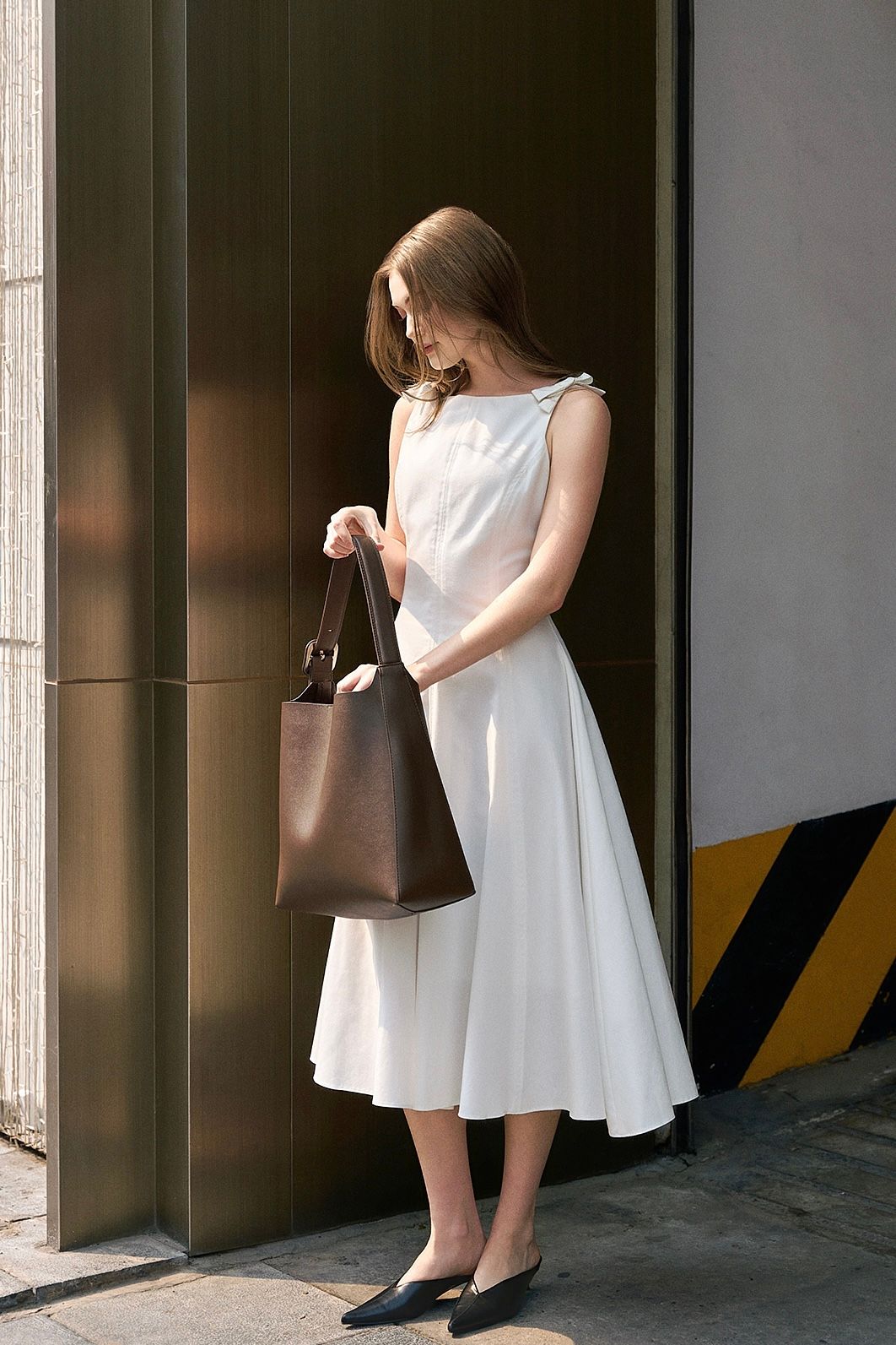 Bow White Dress