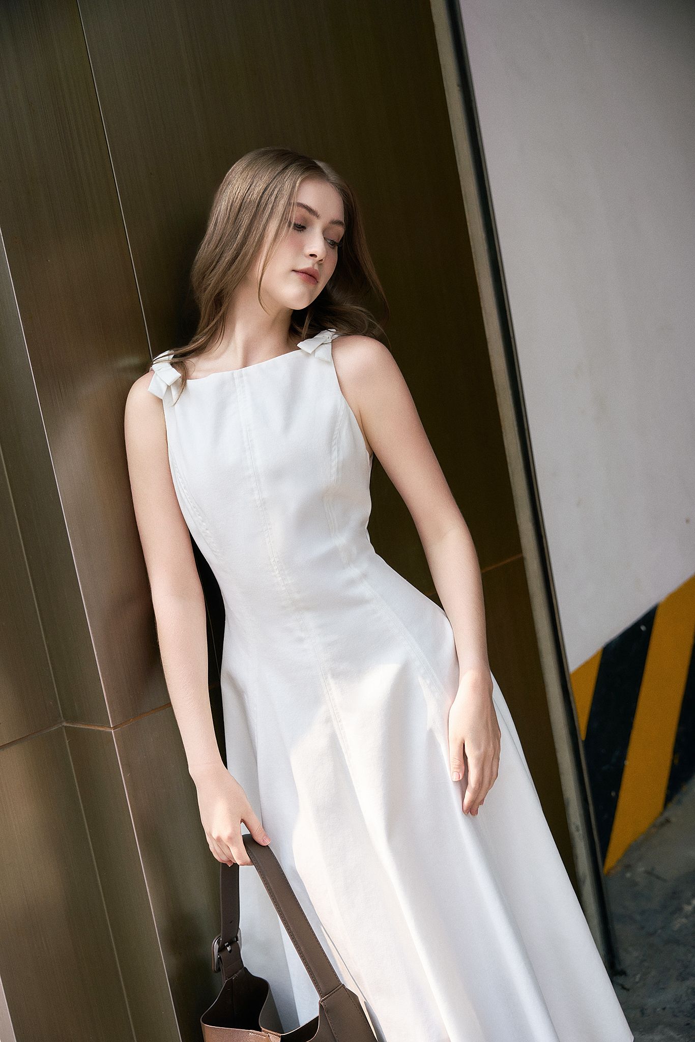 Bow White Dress