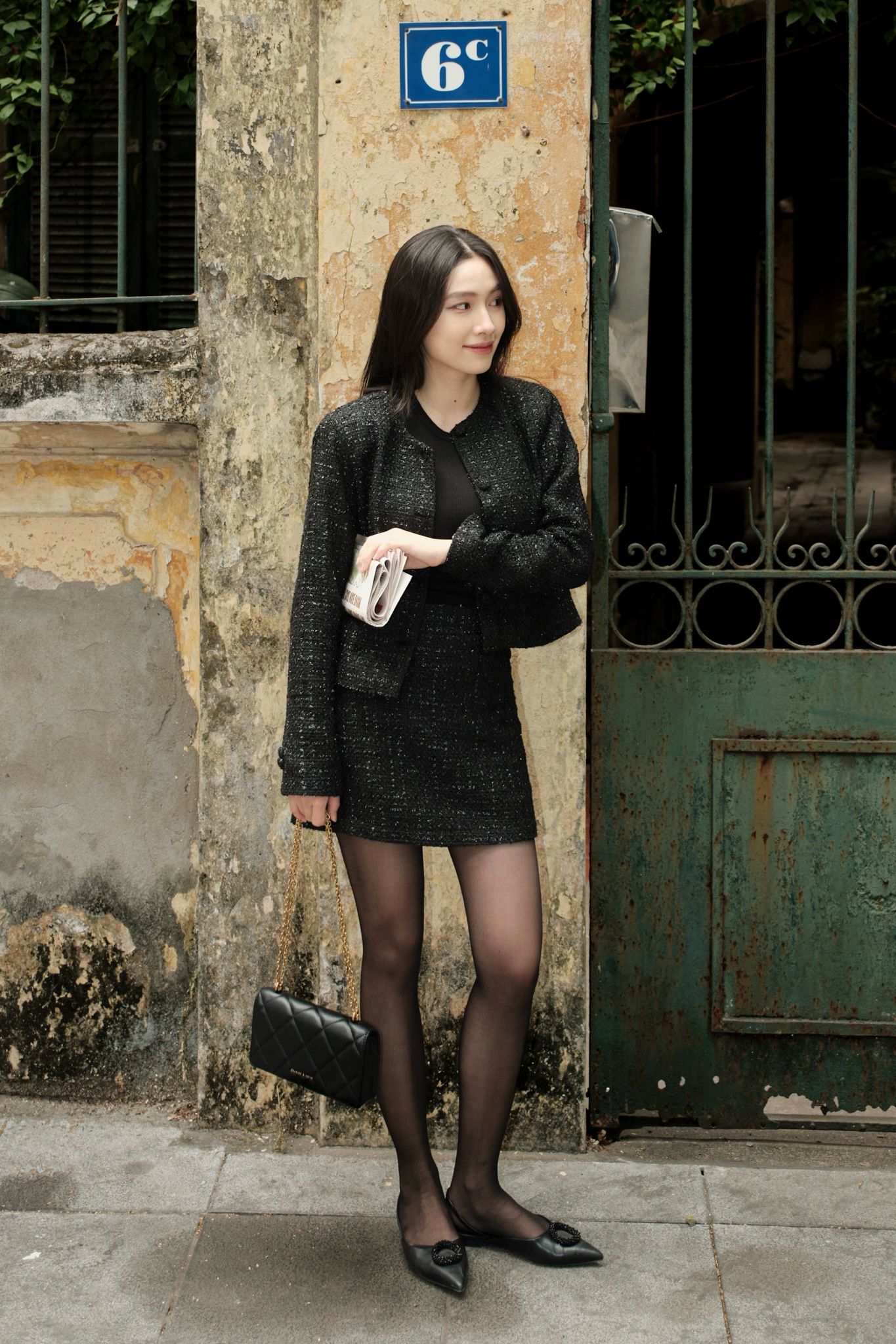 Lanna Tweed Jacket - Black