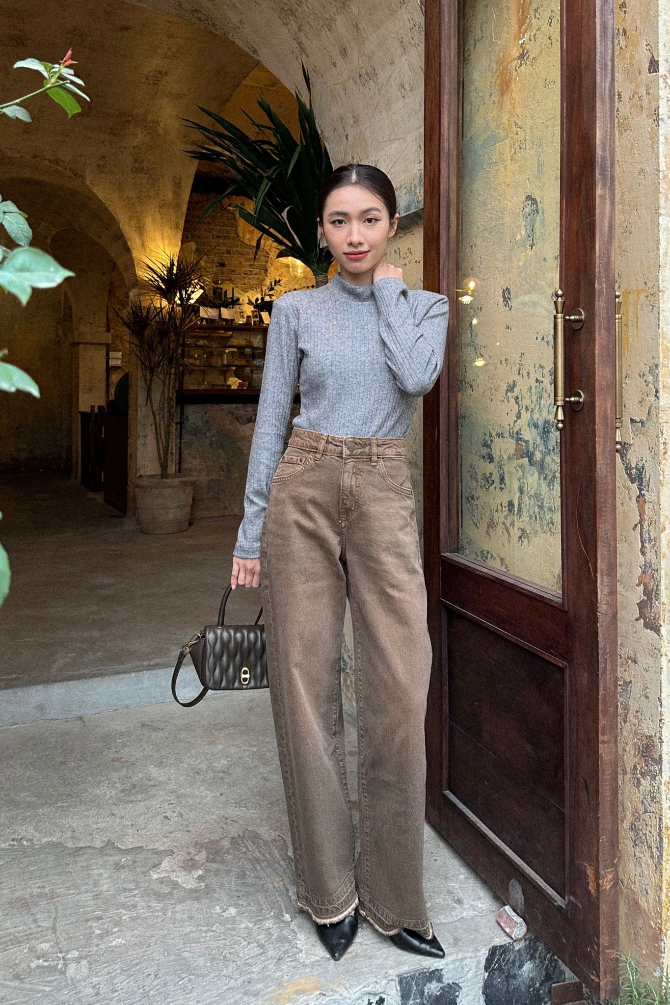 Brown Wide Jeans