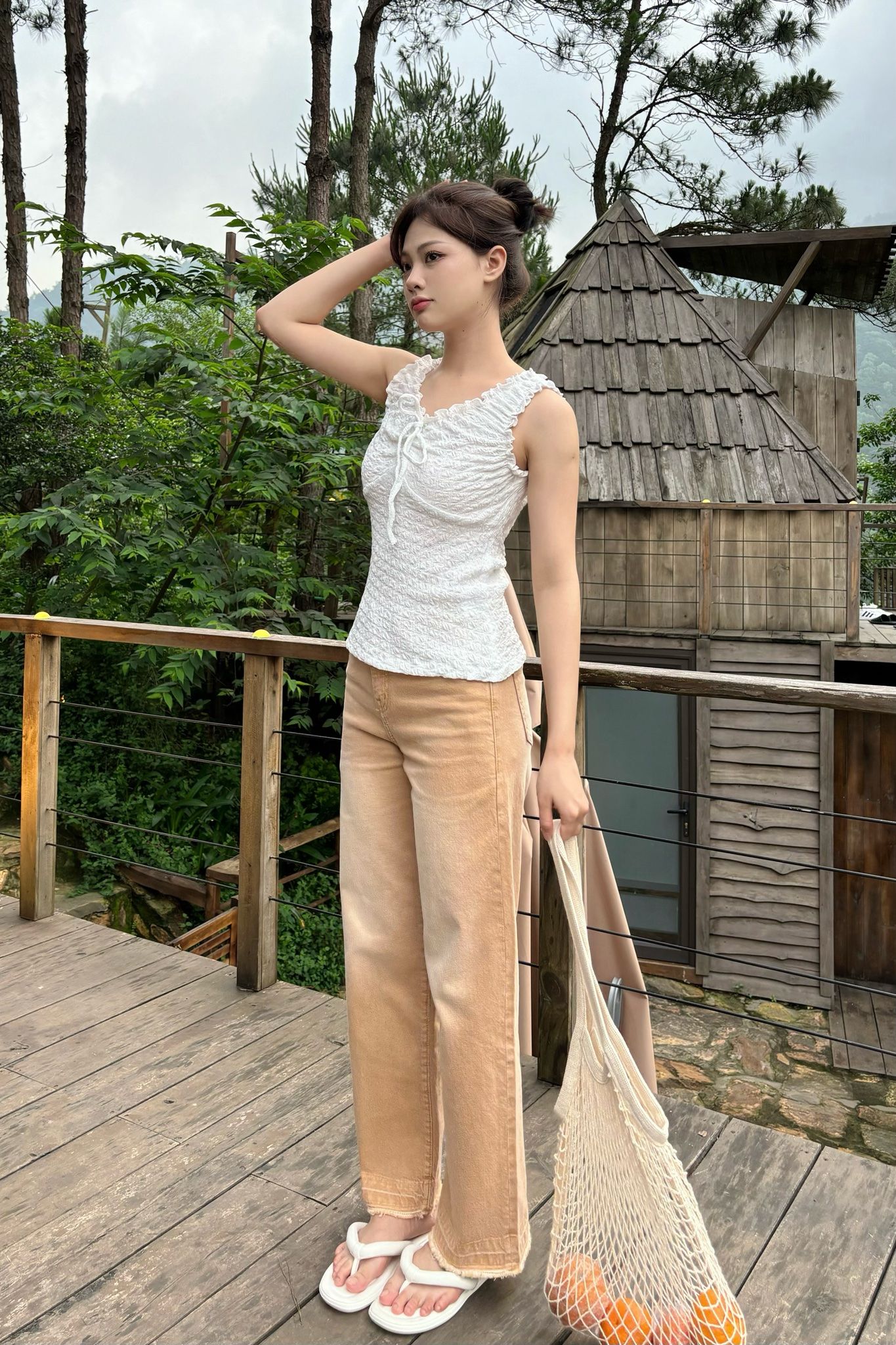 Khaki Wide Jeans