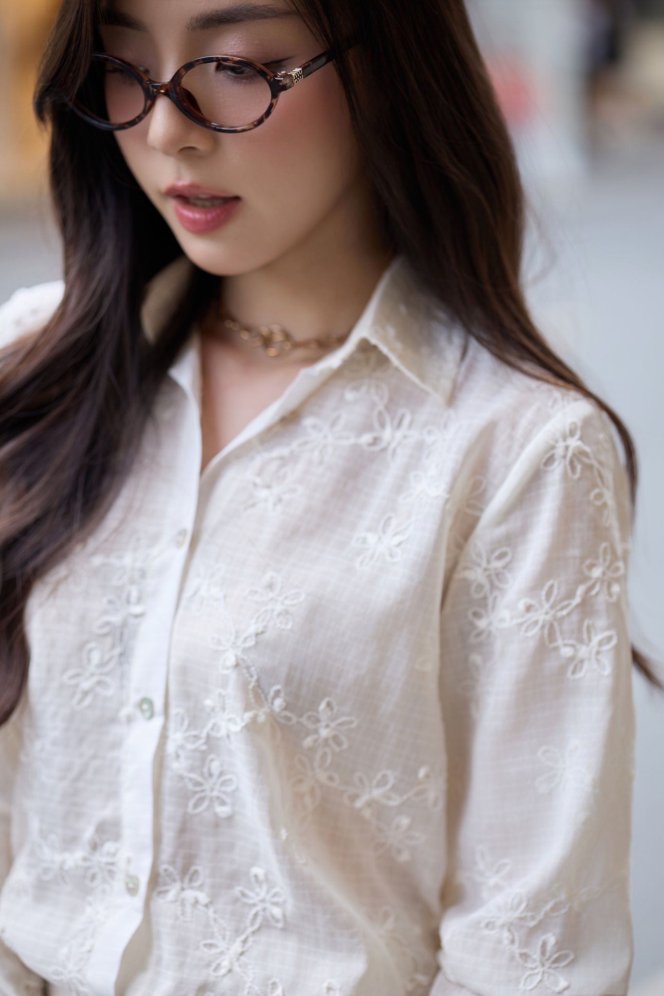 Beige Floral Shirt