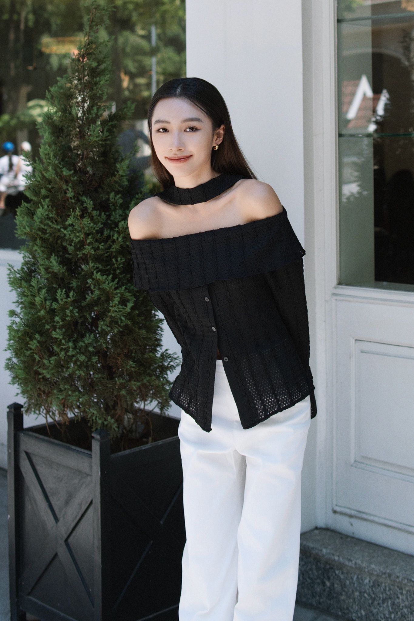 Black Off-shoulder Top