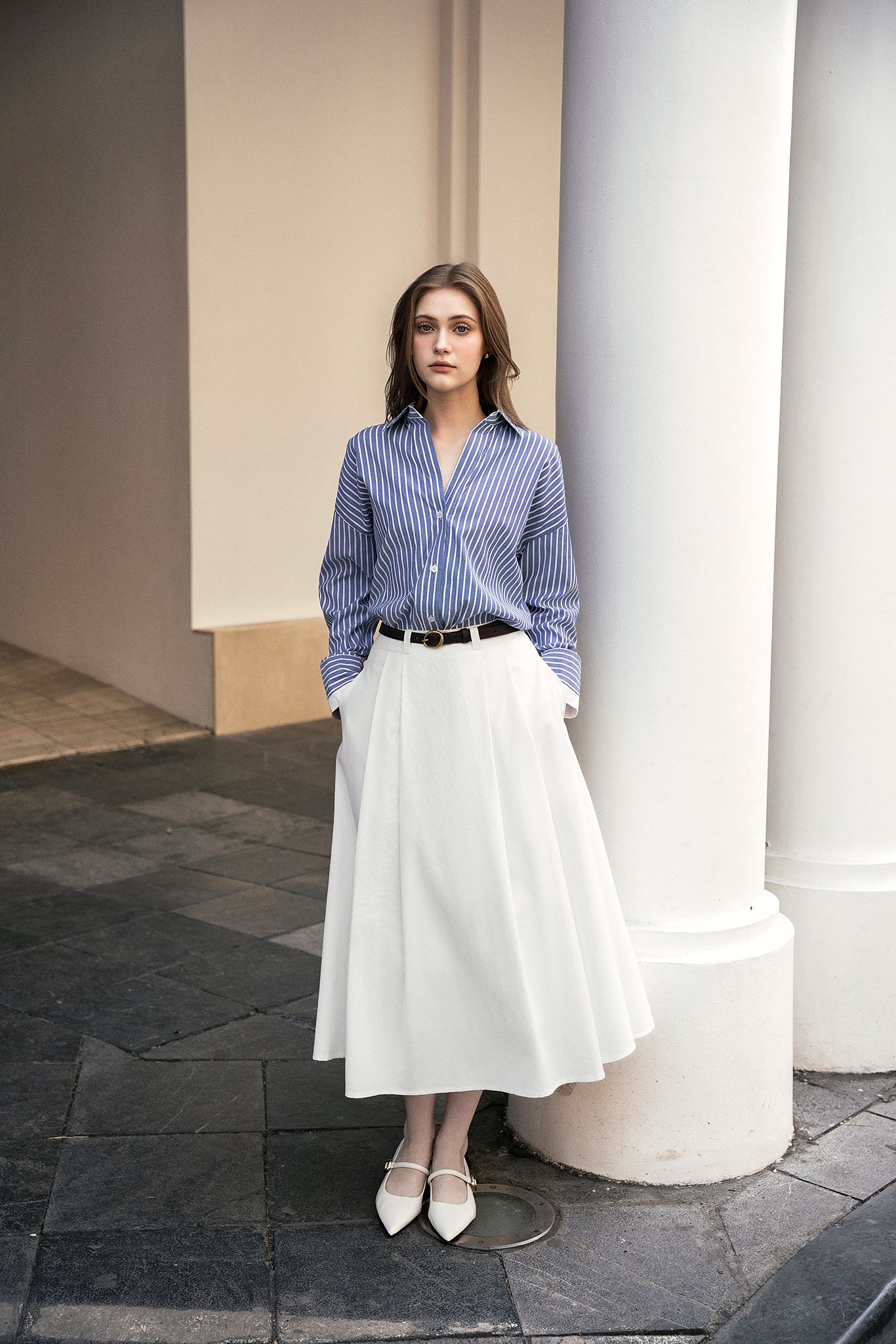 Mia Long Skirt - White
