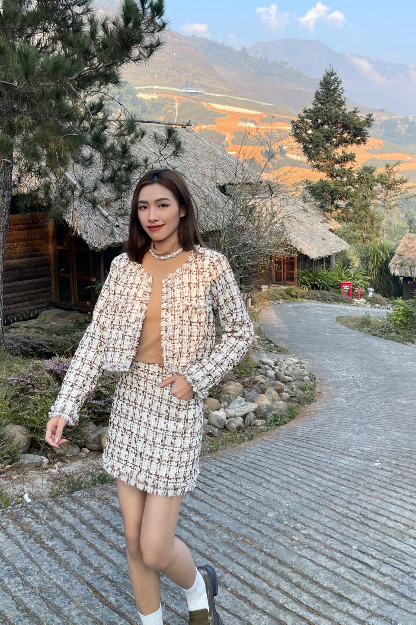 Milley Tweed Jacket - Nâu