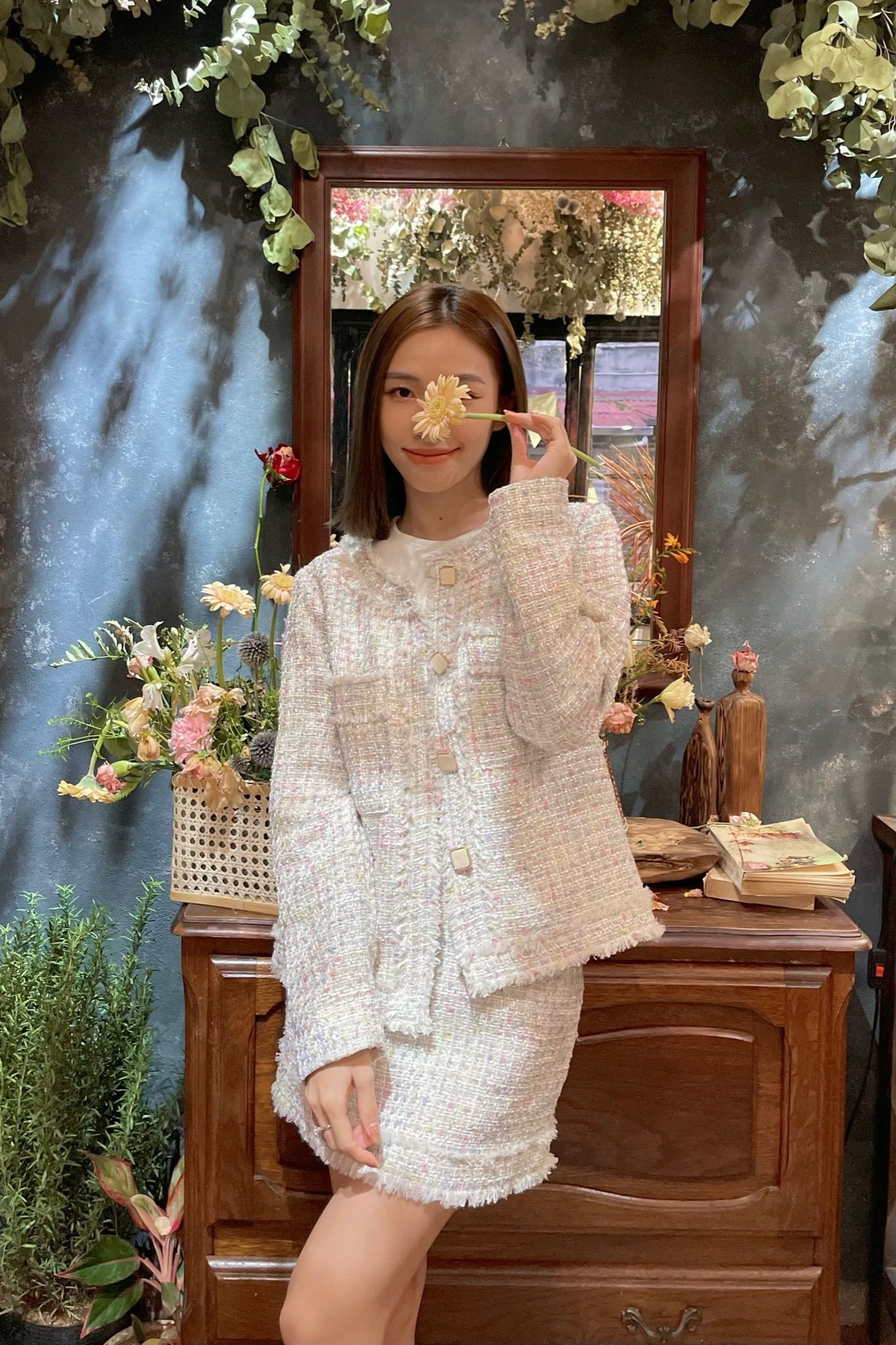Twinkle Tweed Jacket - Trắng